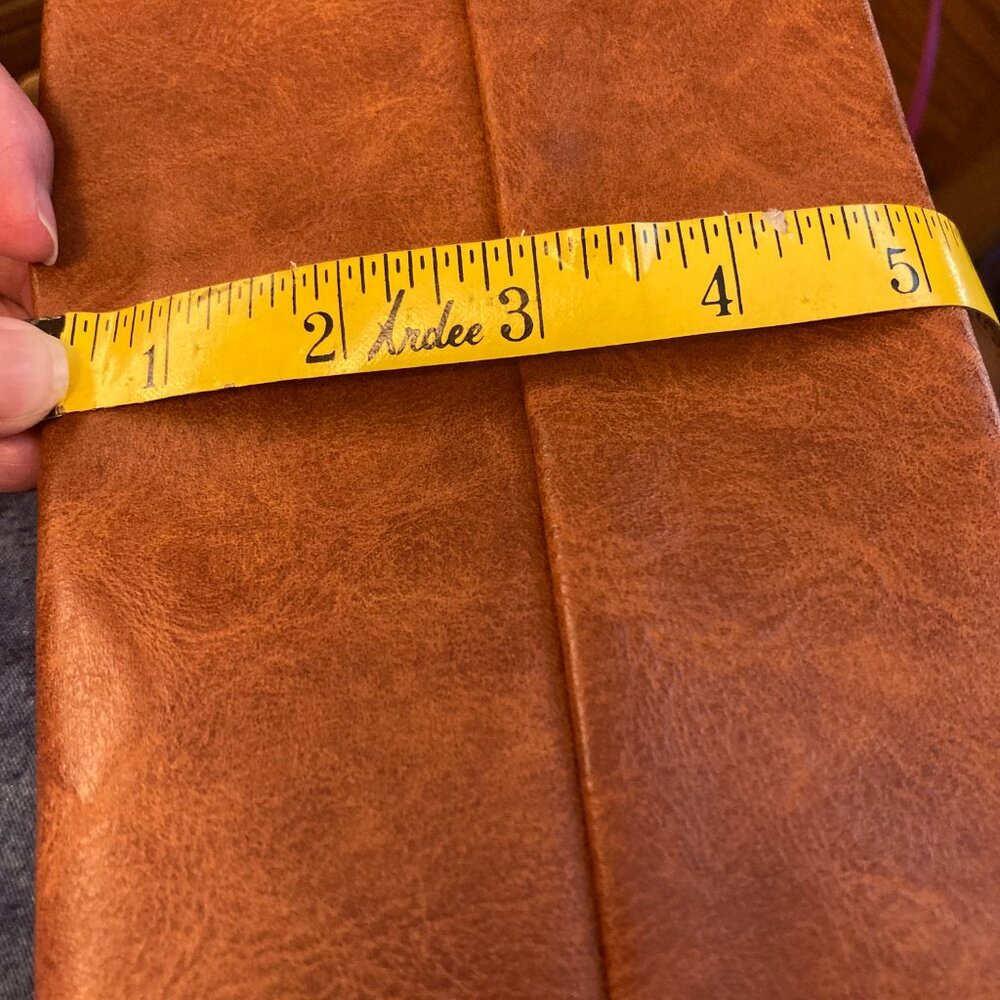 Hobo Crossbody Vegan Chestnut Brown Leather Shoulder Bag - Picture 9 of 9